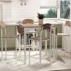 Farmhouse 5-piece Counter Height Drop Leaf Dining Table Set with Dining Chairs for 4pcs