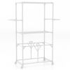 68.5 Inches Foldable Aluminum Laundry Rack with Hanging Rods and Drying Shelves