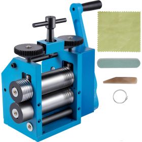 VEVOR Rolling Mills 3"/76mm Jewelry Rolling Mill Machine Gear Ratio 1:2.5 Wire Roller Mill 0.1-7mm Press Thickness Manual Combination Rolling Mill for