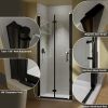 32" x 72" Pivot Glass Shower Door with Tempered Glass Swing Bathroom Shower Doors with Stainless Handle Frameless Hinged Shower Panel Matte Black