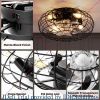 Ceiling Fan, with Lights, 16 Inch Caged Ceilings Fan Lights Remote Control Small Industrial Ceiling Fan Light, Ceiling Fan