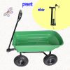 Folding car Poly Garden dump truck with steel frame, 10 inches. Pneumatic tire, 300 lb capacity body 55L Green