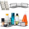 2Pcs Corner Shower Caddy Shelves Wall Mounted Basket Rack Bathroom Shampoo Holder Storage Organizer