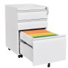 3-Drawer Mobile File Cabinet with Lock, Office Storage Filing Cabinet for Legal/Letter Size