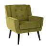 Modern Soft Velvet Material Ergonomics Accent Chair Living Room Chair Bedroom Chair Home Chair With Black Legs For Indoor Home