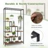 6-Tier Tall Plant Stand 71" Metal Indoor Plant Shelf with 10 Hanging Hooks