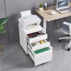 3-Drawer Mobile File Cabinet with Lock, Office Storage Filing Cabinet for Legal/Letter Size