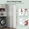 68.5 Inches Foldable Aluminum Laundry Rack with Hanging Rods and Drying Shelves