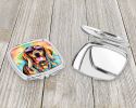 NEW Doberman Pinscher Hippie Dawg Compact Mirror Decorative Travel Makeup Mirror for Women Girls Gifts Pocket Makeup Mirror Folding Handheld