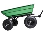 Folding car Poly Garden dump truck with steel frame, 10 inches. Pneumatic tire, 300 lb capacity body 55L Green