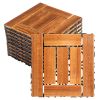 27pcs Wood Interlocking Deck Tiles 11.8"x11.8", Waterproof Flooring Tiles for Indoor and Outdoor