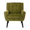 Modern Soft Velvet Material Ergonomics Accent Chair Living Room Chair Bedroom Chair Home Chair With Black Legs For Indoor Home