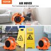 VEVOR Floor Blower, 1/4 HP, 1000 CFM Air Mover for Drying and Cooling, Portable Carpet Dryer Fan with 4 Blowing Angles and Time Function