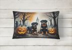 Spooky Halloween Throw Pillow Throw Pillow for Indoor Couch Bed Outdoor Patio Washable, Rottweiler 2062,12Hx16W