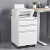 3-Drawer Mobile File Cabinet with Lock, Office Storage Filing Cabinet for Legal/Letter Size