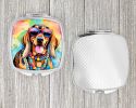 NEW Doberman Pinscher Hippie Dawg Compact Mirror Decorative Travel Makeup Mirror for Women Girls Gifts Pocket Makeup Mirror Folding Handheld