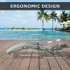 Pool Lounge Chairs Set of 3, Adjustable Aluminum Outdoor Chaise Lounge Chairs with Metal Side Table