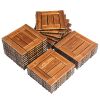 27pcs Wood Interlocking Deck Tiles 11.8"x11.8", Waterproof Flooring Tiles for Indoor and Outdoor