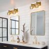 2-Light Soft Gold Wall Sconce Faceted Crystal Shade Wall Light