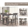 TOPMAX Farmhouse Counter Height 5-Piece Dining Table Set with 1 Rectangular Dining Table and 4 Dining Chairs for Small Places,Gray