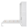 Queen Size Murphy Bed Wall Bed with Shelves,White