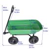 Folding car Poly Garden dump truck with steel frame, 10 inches. Pneumatic tire, 300 lb capacity body 55L Green