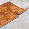 27pcs Wood Interlocking Deck Tiles 11.8"x11.8", Waterproof Flooring Tiles for Indoor and Outdoor