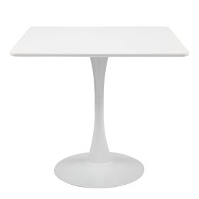 31.5"H White Tulip Table Mid-Century Dining Table with Round MDF Table Top;  Pedestal Dining Table;  End Table Leisure Coffee Table XH (Color: white1)