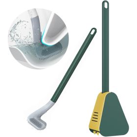 Golf Toilet Brush and Holder Set, Deep Cleaning Silicone Toilet Bowl Brush (Color: Green)