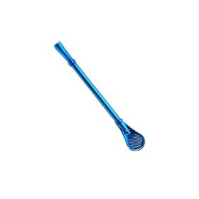 1pc Reusable Stainless Steel Straw - Creative; Multipurpose Spoon for Coffee; Milk; and More! (Color: Blue)