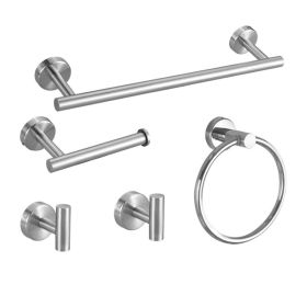 Stainless steel towel rings, towel racks, bathroom towel rod pendants, sets, bath towel racks, toilets (Color: argent)