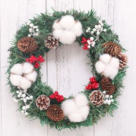 30/40/50/60Cm Christmas Decoration; Simulation Wreath Window Door Hanging Christmas Shopping Mall Scene Layout Props (Style: pine cone-30cm)