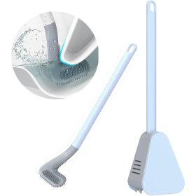 Golf Toilet Brush and Holder Set, Deep Cleaning Silicone Toilet Bowl Brush (Color: Blue)