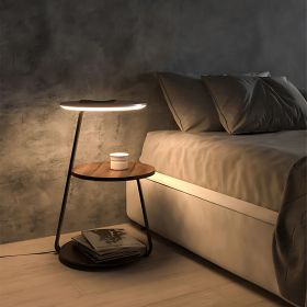 EP LIGHT Smart Nightstand With Wireless Charger & Night Light, Side table, End Table, Cofee table (Color: wood)