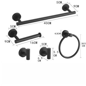 Stainless steel towel rings, towel racks, bathroom towel rod pendants, sets, bath towel racks, toilets (Color: Black)